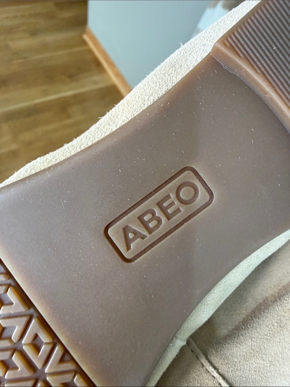 Abeo Taupe Suede Bow Ballet Flats - Picture 2 of 6